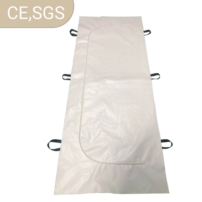 
CE White PEVA Webbing handle C type zipper Body Bags 