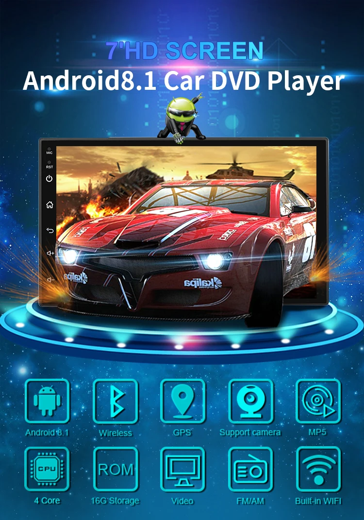 Reproductor de dvd Universal para coche, sistema de navegación GPS integrado