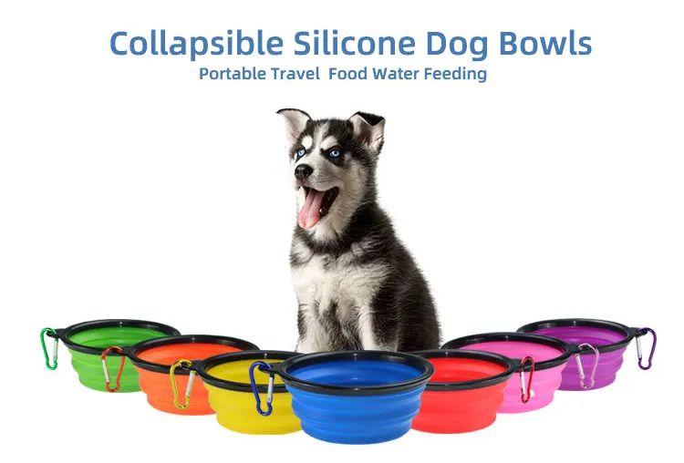 The Newest Weighted Dog Bowls Waterproof Pet Travel Bowl Double For