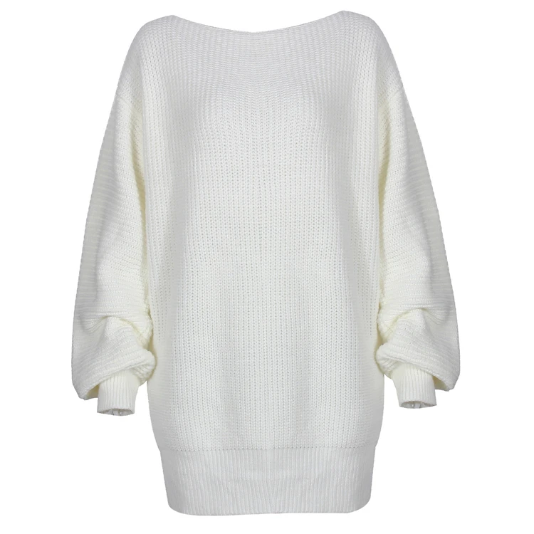 Fashion Casual Women Lady Jumper Oversized Sweaters Knitted dress sexy off The shoulder knit