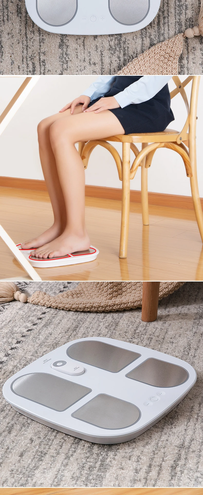 Hezheng Foot Massager: Portable, Electric Reflexology Device with Heat. Ideal Foot Pulse Massage Machine