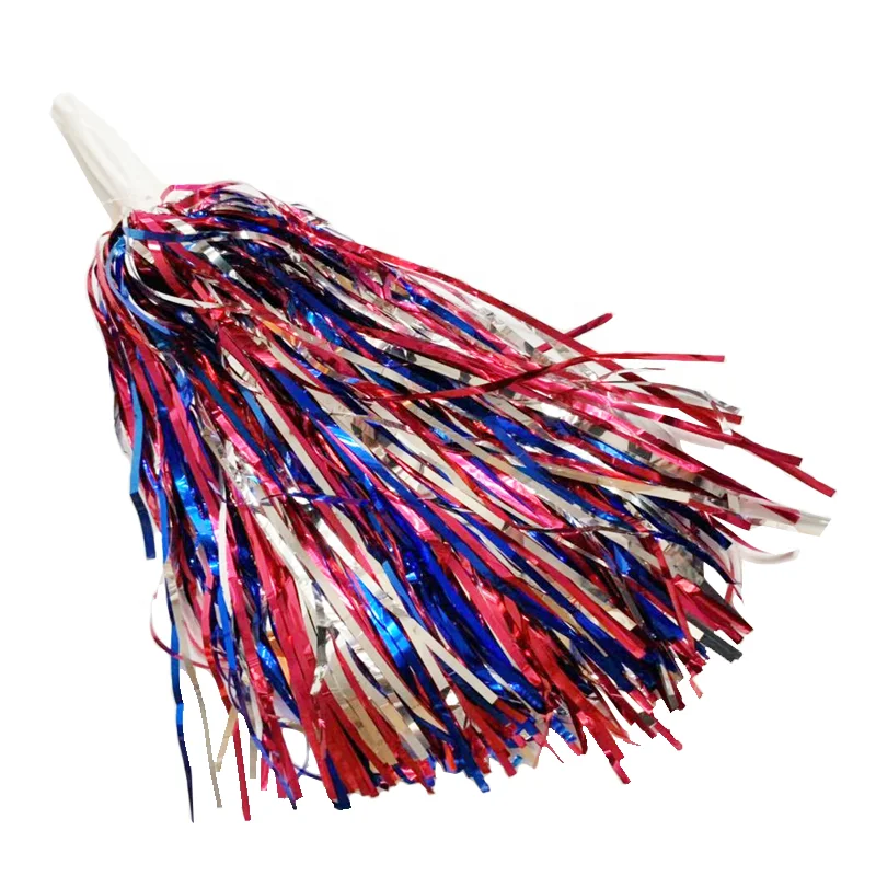 2020 Hot Sale Patriotic 4th July Cheap Tinsel Cheerleading Pom Poms