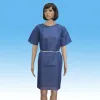 Hot sale female patient gowns Adult's patient gown with shot sleeves an tie on waist