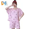 Comfortable polyester animal pattern sleepwear summer pajamas set for girls