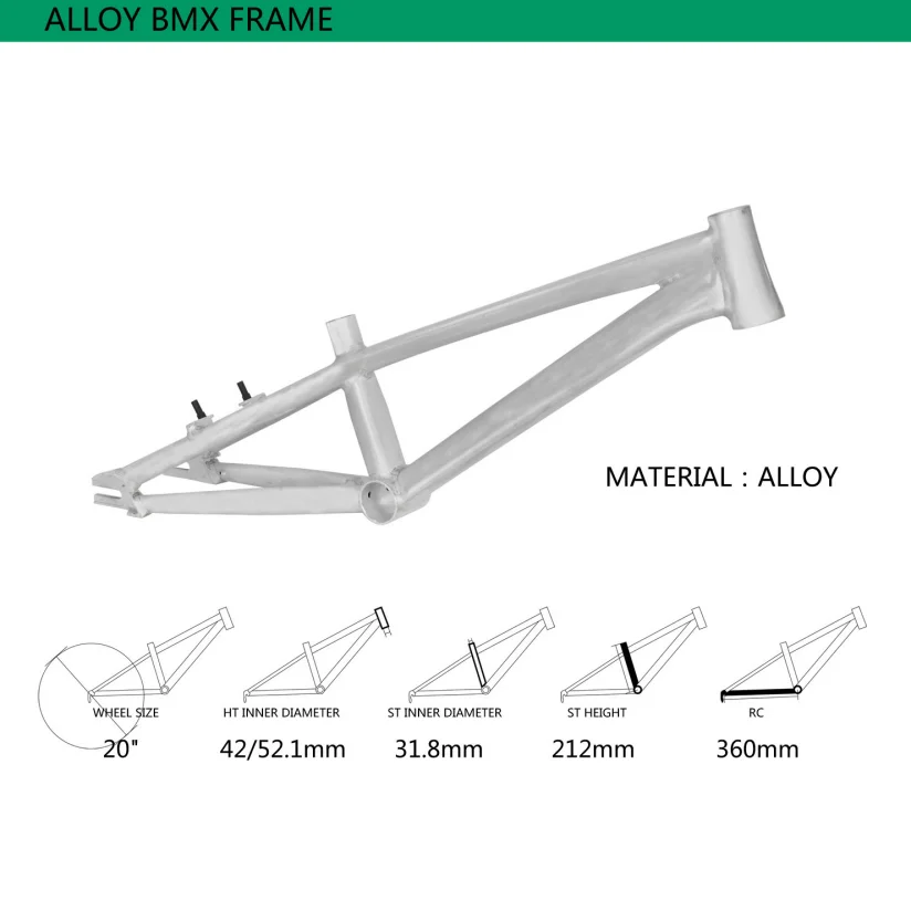Bmx Bike Frame Aluminium Alloy Carbon Fiber Titanium Bicycle Frame Kit