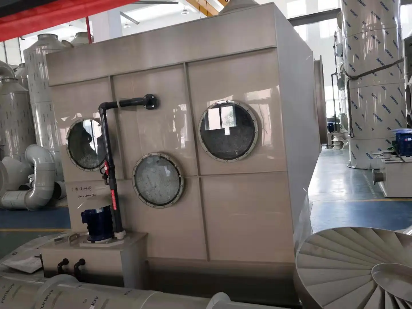 Horizontal Industry Plastic Spray Column/air Wet Scrubber Design For