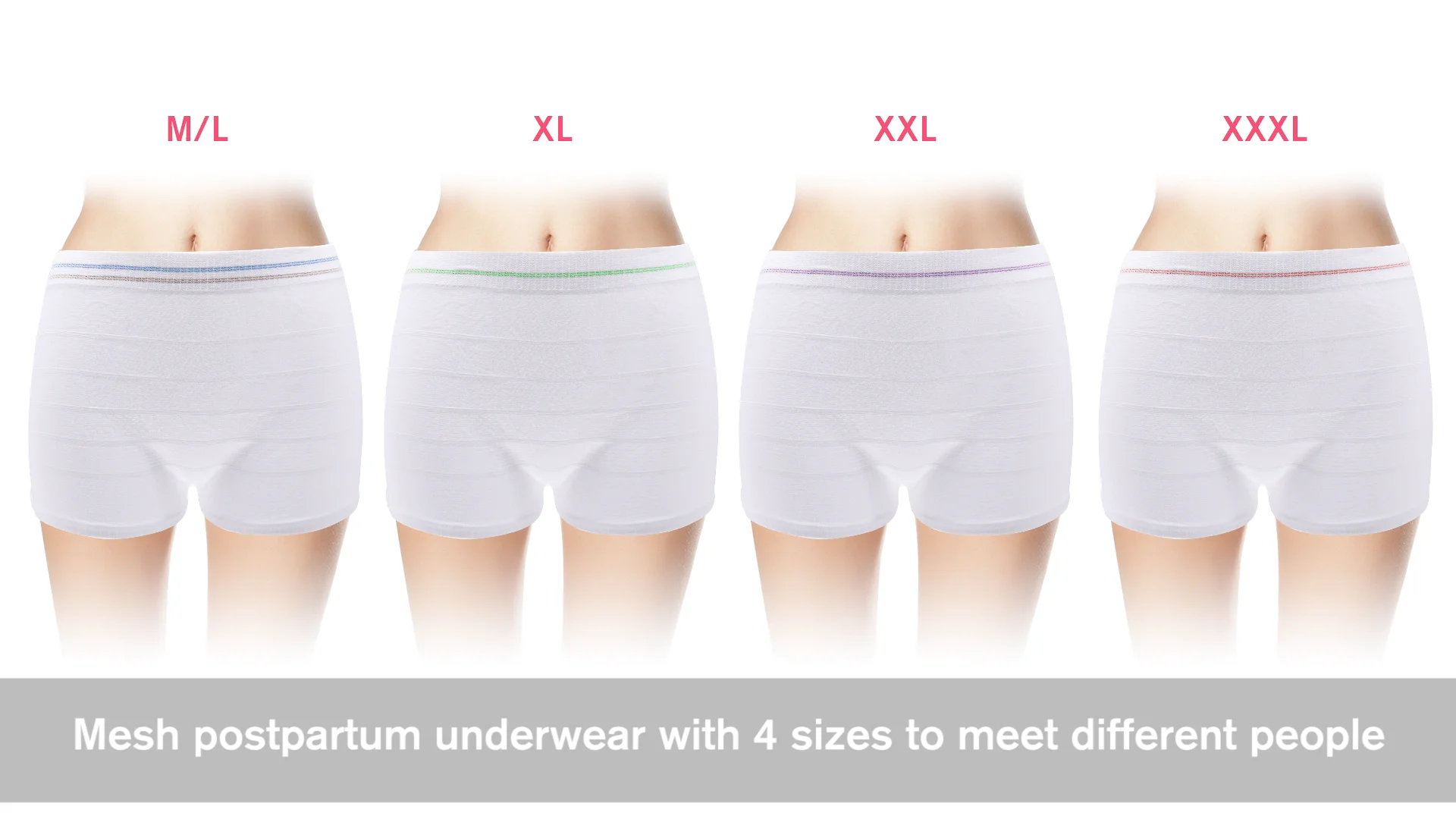 White Disposable Mesh Panties For Women Maternity Underwear Polyester High Waist Abdomen