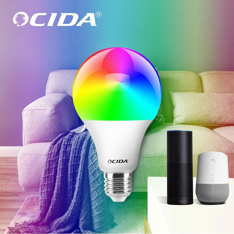 Wholesale Long Life Energy Saver E27 7W 9W 12W  Color Changing Smart Home App Control Wifi Led Light Bulb