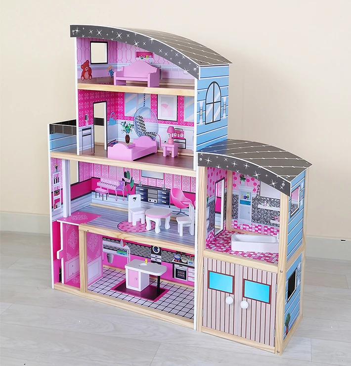 Wf 2023 Can Wholesale Children Favorite Doll House Pink Luxury Doll