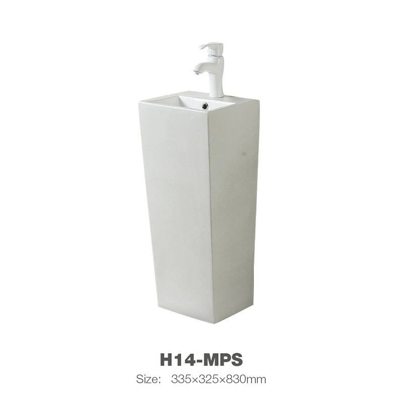 Ceramic Standing Washbasin White Color Sink Art Basin H14-MPS