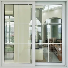 Baixo pre&ccedil;o pvc janelas de correr/UPVC janelas de correr com design da grade