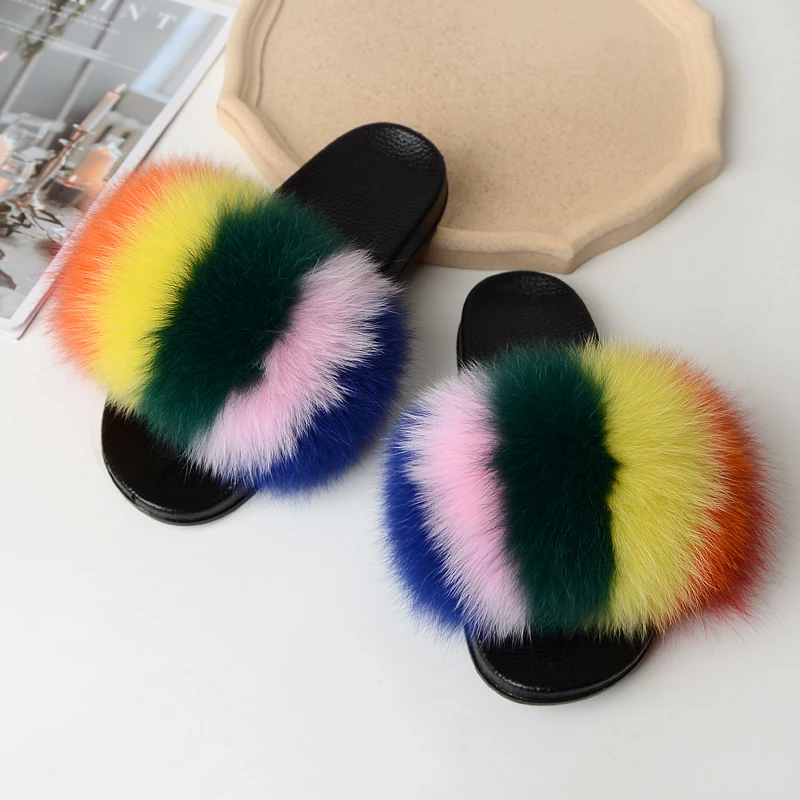 Wholesale Fashion Fox Slippers Fur Slide Fur Plush Slippers - Buy Fox Slippers Fur Slide,Women&#39;s ...