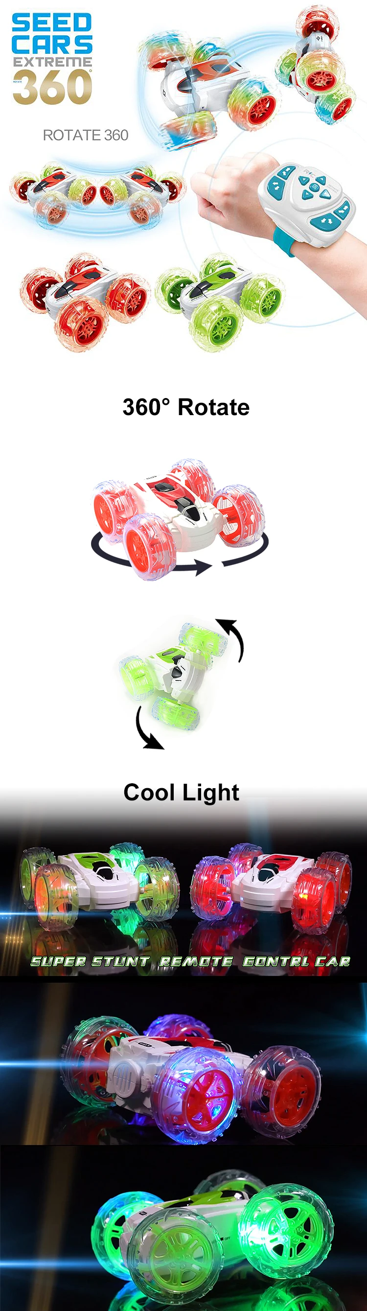 Amazon new arrival flashing light remote control twister rc stunt car