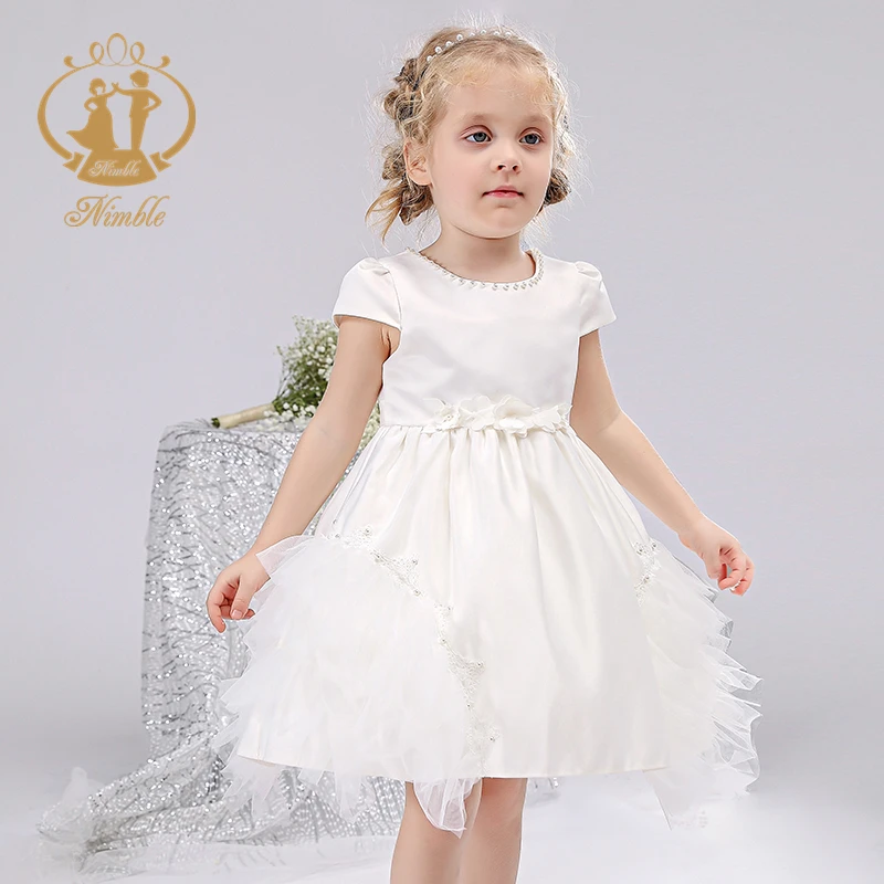 Nimble European Style Stain Princess Dress For 5 Years Old Kids Wear