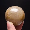 High Quality Natural Chakra Ball Healing Crystal Quartz Gold Golden Rutilated Sphere