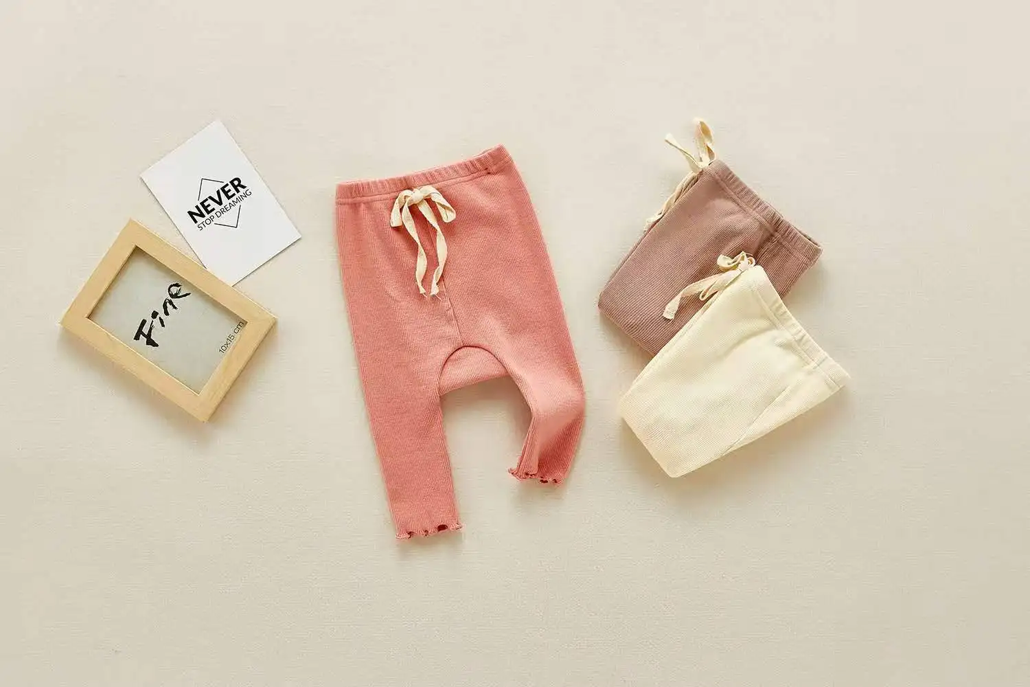 Baby leggings with high waist and big butt thread stretch pants