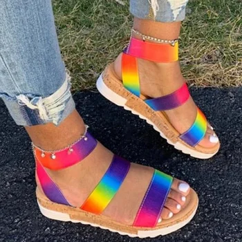 colorful wedge sandals