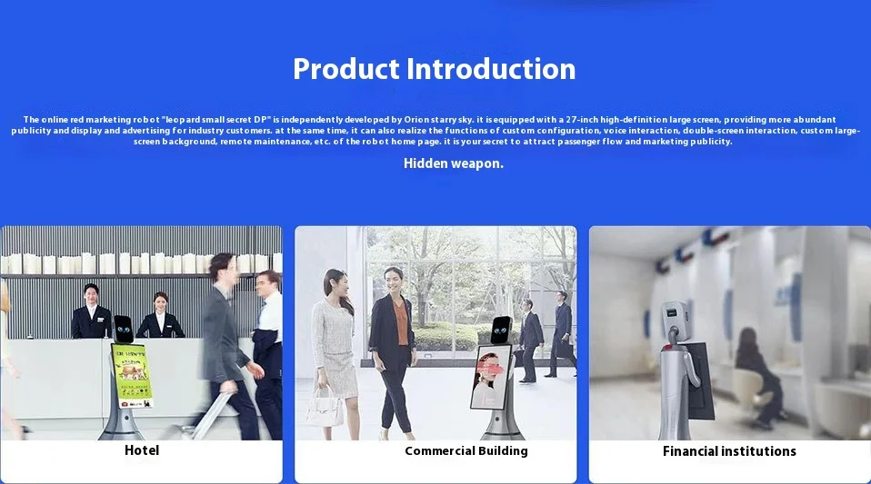 Xiao Mi Intelligent Dining Robot with Leopard Design AI Voice Interaction Automatic Queue Pickup Explanation Service Robot factory