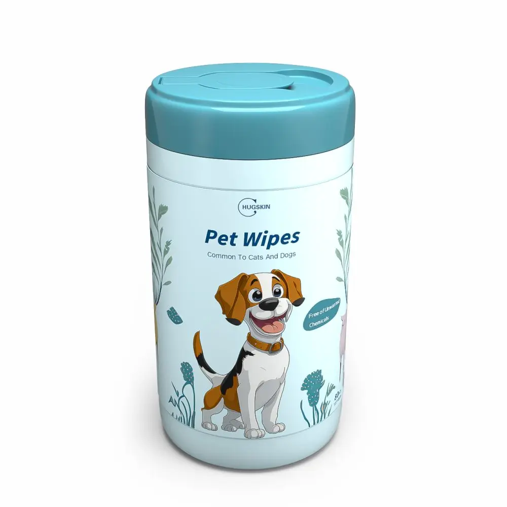 Wholesale Barrel Packaging 120 Pcs Pet Grooming Wet Wipes Soft Non