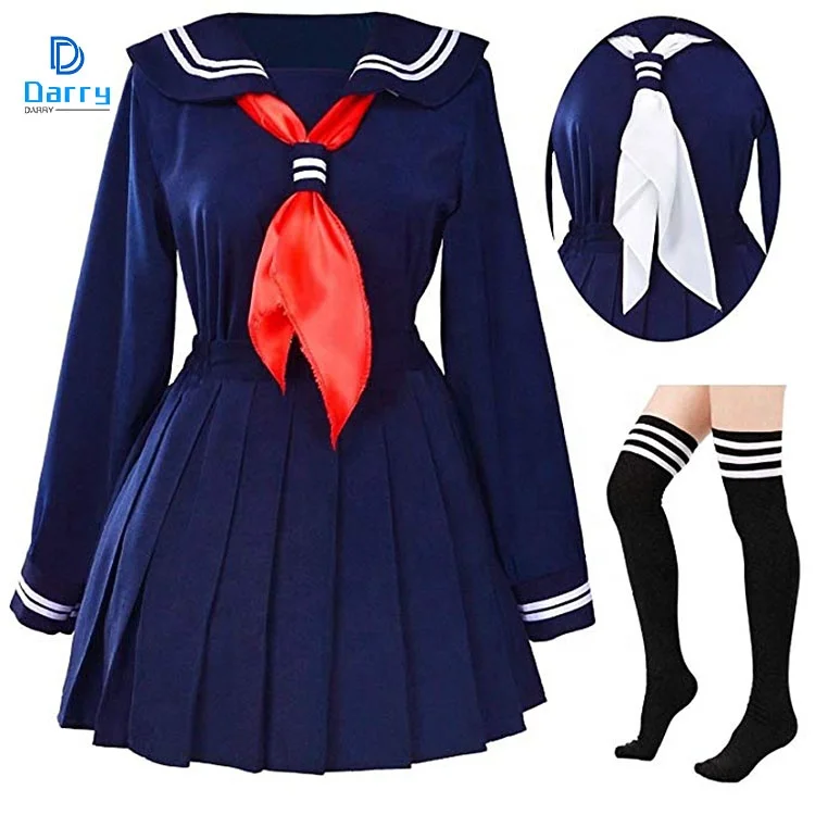 ClassicJapanese School Girls Sailor Dress Shirts Uniform Anime Cosplay Costumes