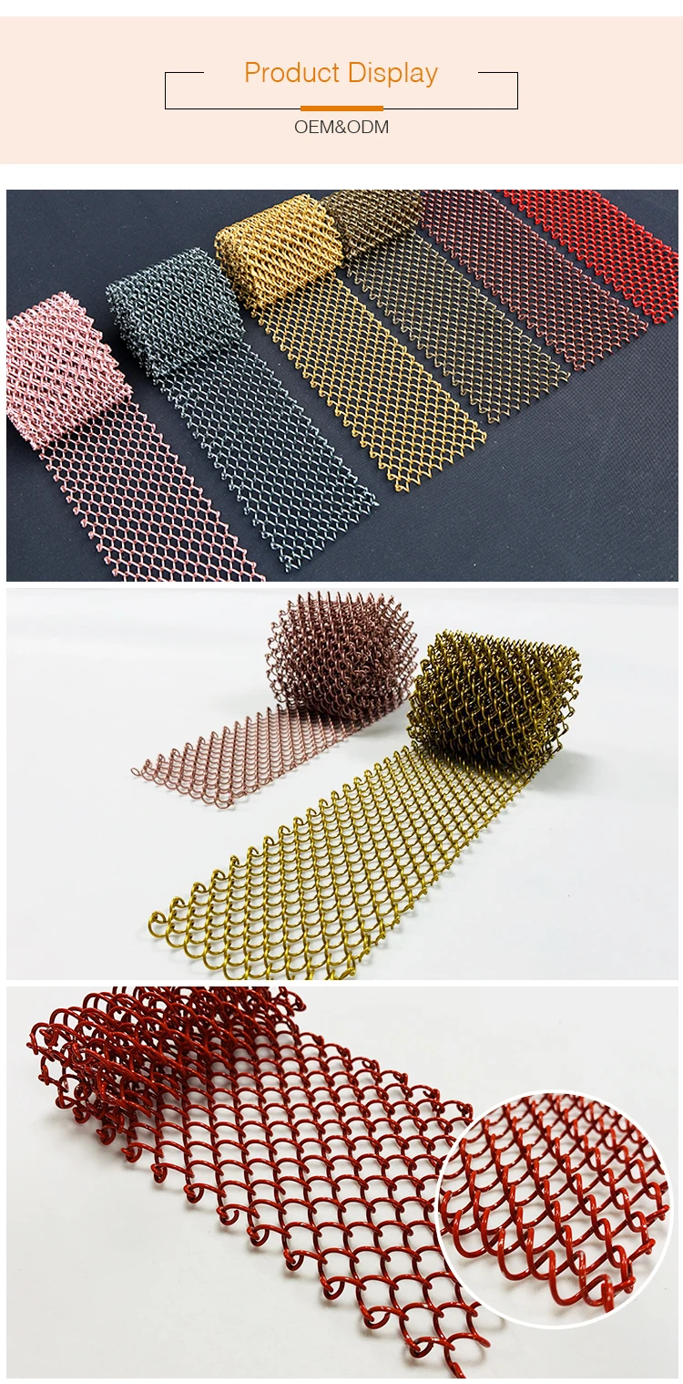 Metal coil drapery cascade fire screen for fireplace