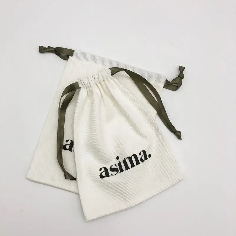 Eco-friendly Twill Cotton Pouch Thread Ribbons String Bag Packaging ...