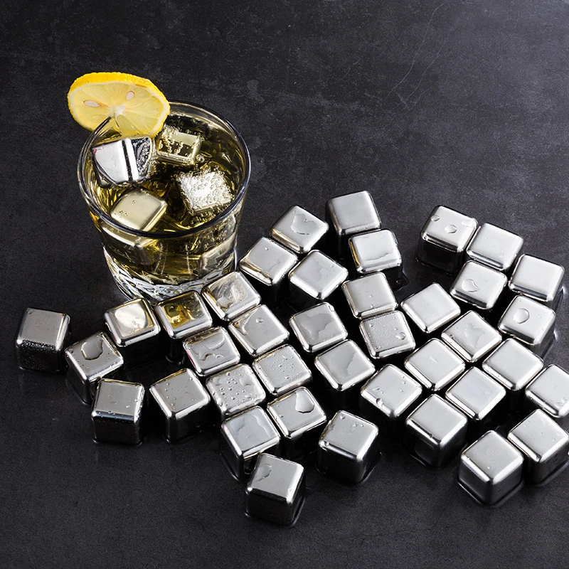 Stainless Steel Metal Stone Ice Cube for Cooling Whiskey Wine Drinks ...