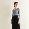 2019 New Designs V Neck Knitwear Women Wool Cashmere Sweater with best service