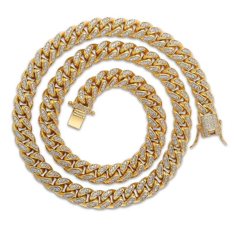 Wts-q10029 Wholesale Iced Out Chain Jewelry Gold Plated Necklace ...