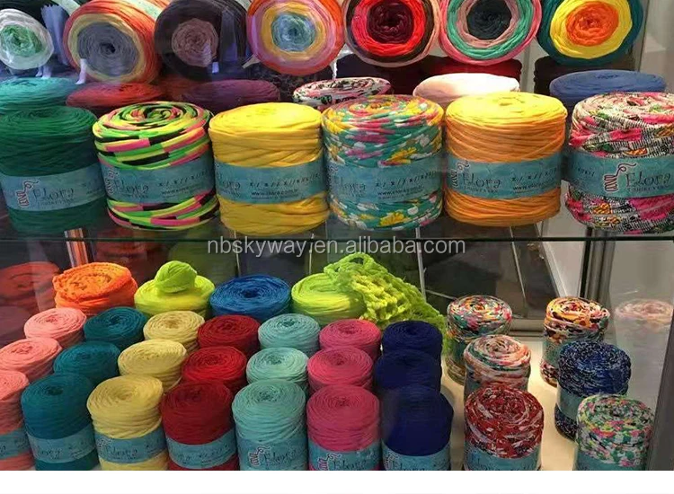 Wholesale T Shirt Yarn Colorful Spaghetti Yarn 500g Fancy Crochet Yarn