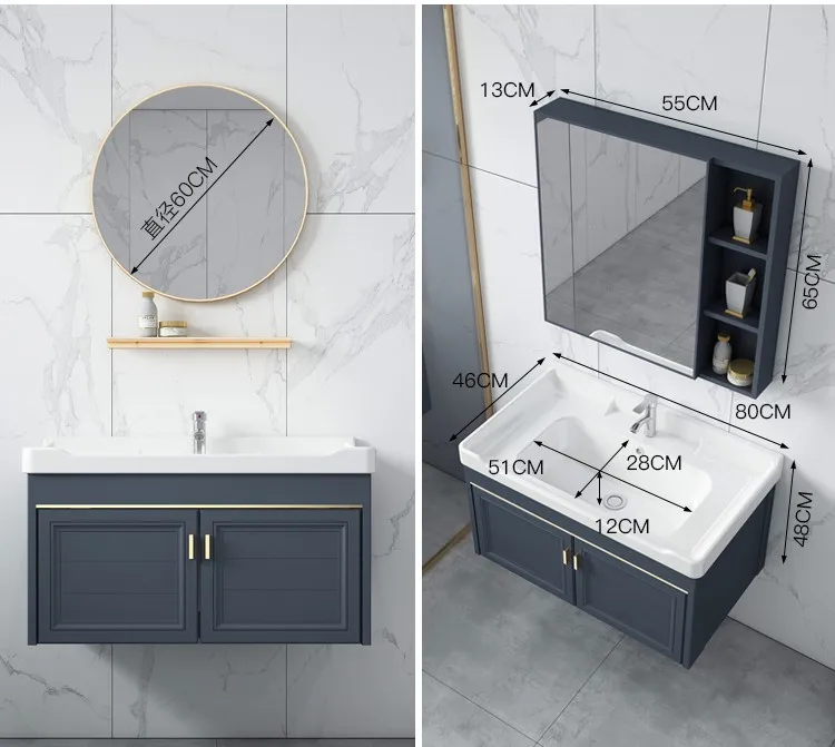 JOININ modern design aluminum bathroom Modern Design Bathroom Sink Cabinets furniture with mirror