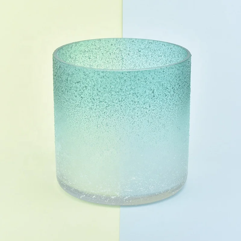 Frosted Hand Made Glass Candle Holders