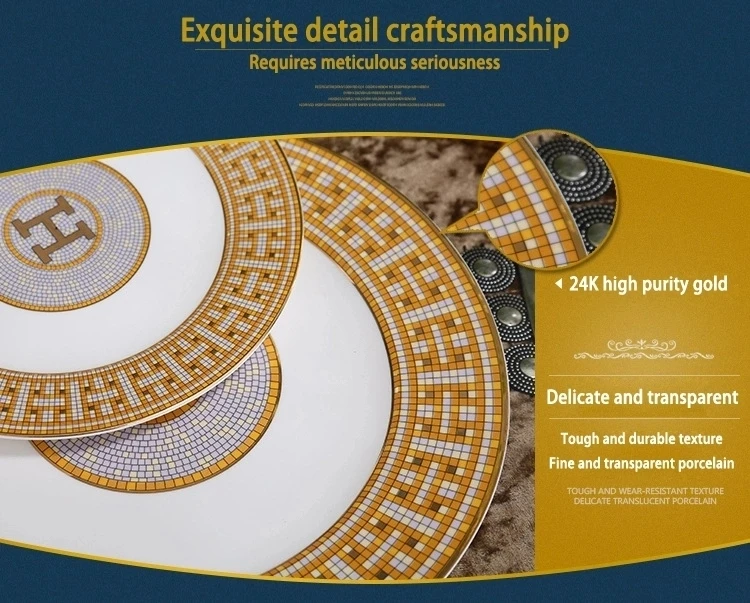 Wholesale Decoration Plate Exquisite Restaurant Good Quality Gold Plate