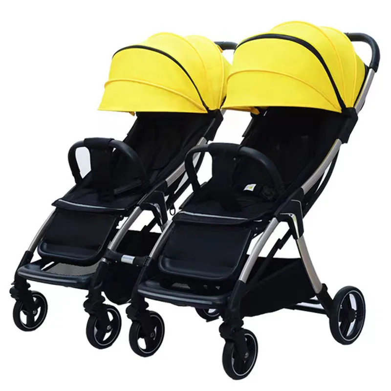 multi-functional four season general one-click folding twin baby stroller lightweight travel for 0 to 3 years old kids for sale