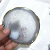 Beautiful Natural Polished Agate geode Slice Crystal Coasters