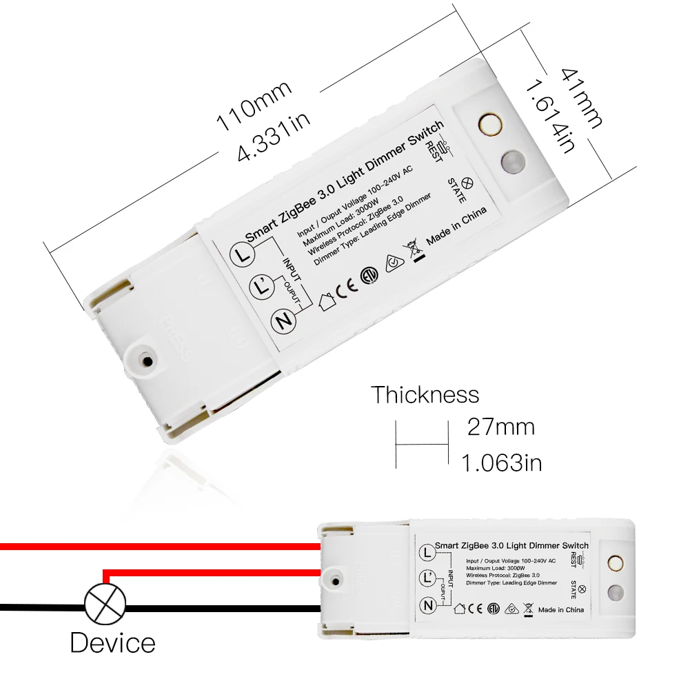 DIY Smart Dimmer Switch Zigbee 3.0 Home AutomationRemote Control Work with Echo Plus Alexa SmartThings Fit for Most Zigbee Hub - ANKUX.COM