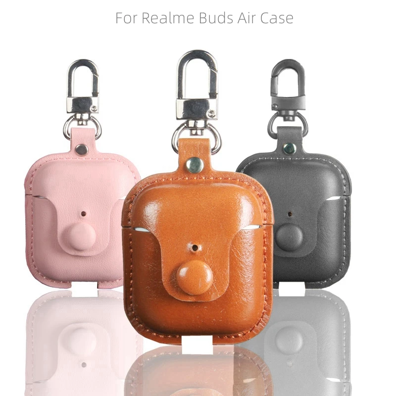 For Realme Buds Air True Wireless Headphones Pu Leather Case Cover With ...