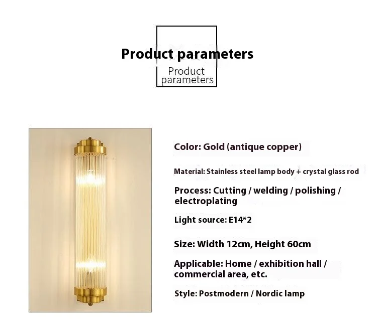product european style luxury led wall lamp modern glass body with iron and brass for indoor home or hotel decoration-7