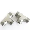 Carbon steel three-way hydraulic hose connector adapter three male thread way tee