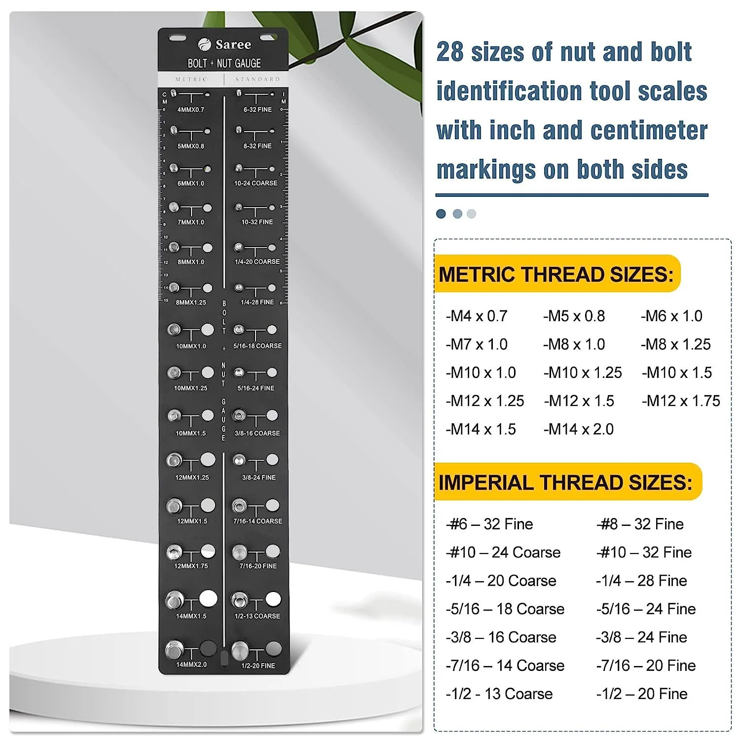 High Quality 28 Bolt And Nut Identifier Gauge Nut And Bolt Thread