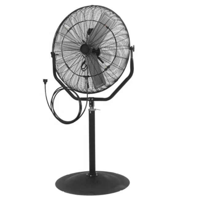 30 Inch Outdoor Patio Pedestal Misting Fan Enclosed Motor With Gfci