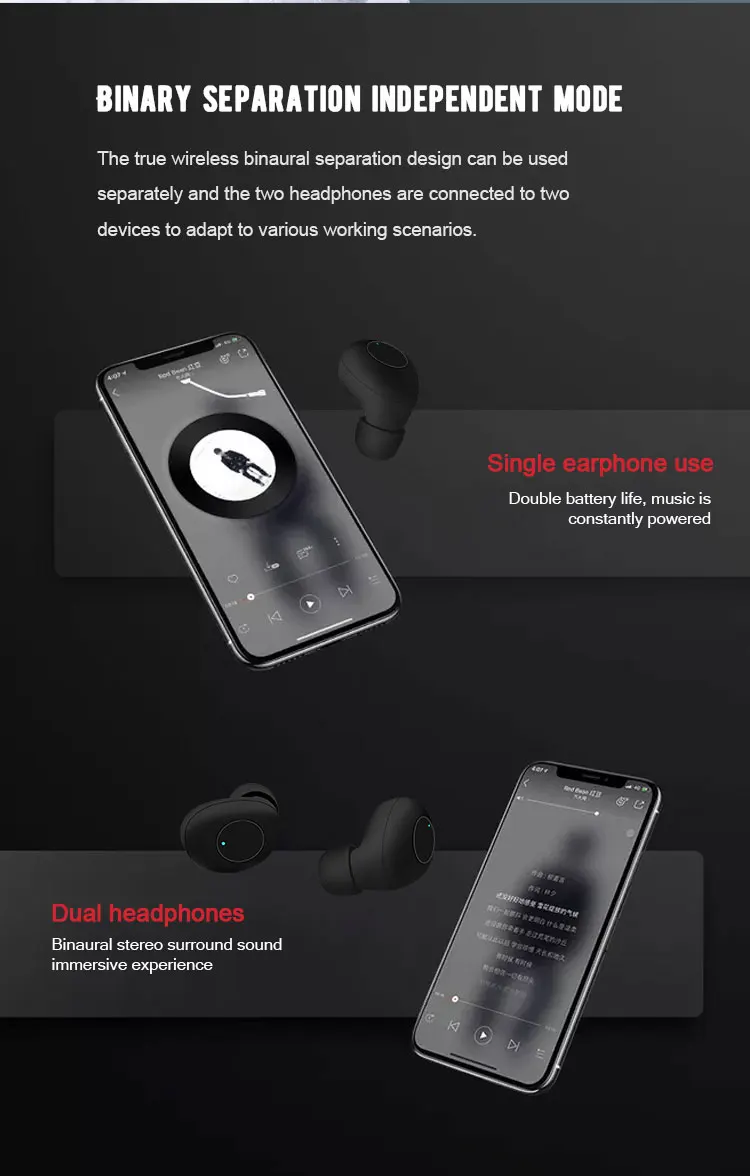 P06 TWS wireless headset supports SIRI function control 5.0 noise reduction control for Android Iphone Xiaomi - ANKUX.COM