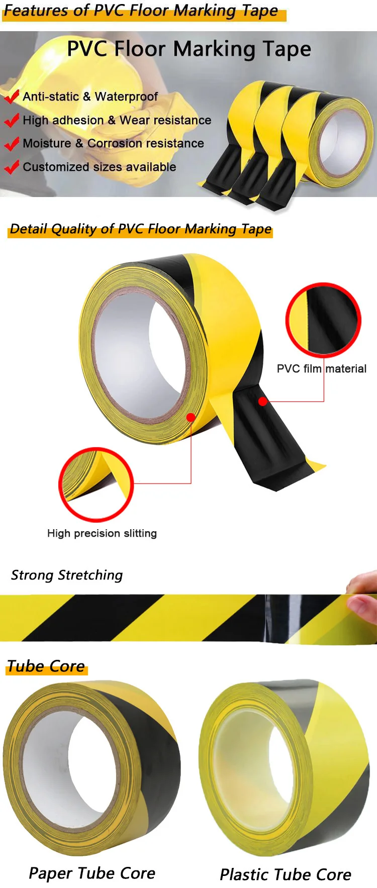 Factory Safety Warning Marking Pvc Floor Warning Adhesive Tape Buy