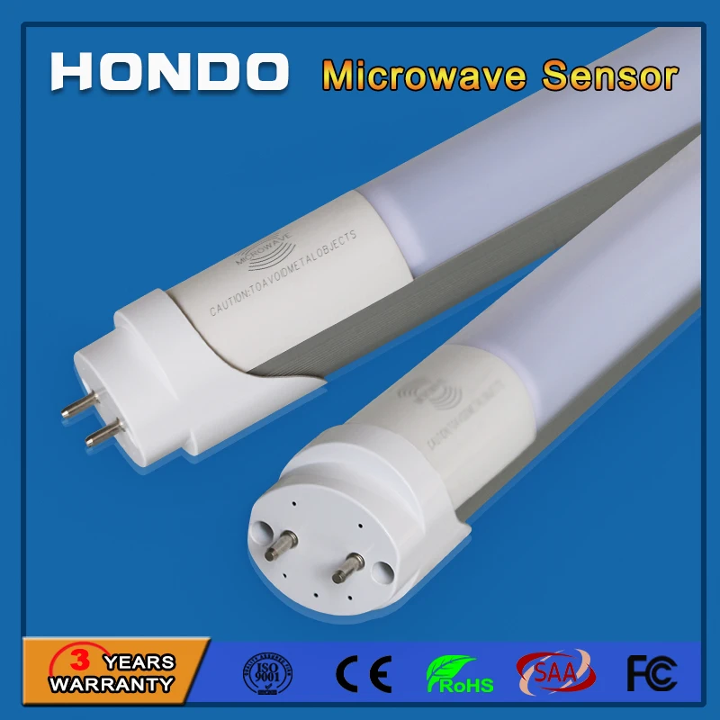 3 Years Warranty Car Park/ Corridor Smart 18W T8 Motion Microwave Radar Sensor LED Tube Lighting