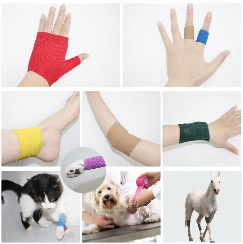 product animal  pet elastic bandage printed cohesive self adhesive high elastic bandage-100