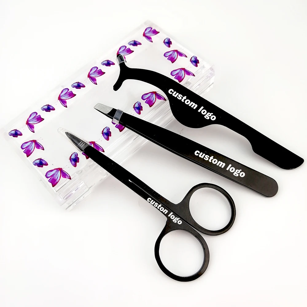 Custom Logo Stainless Steel Eyelash Tool Eyelashes Applicator Eyebrow