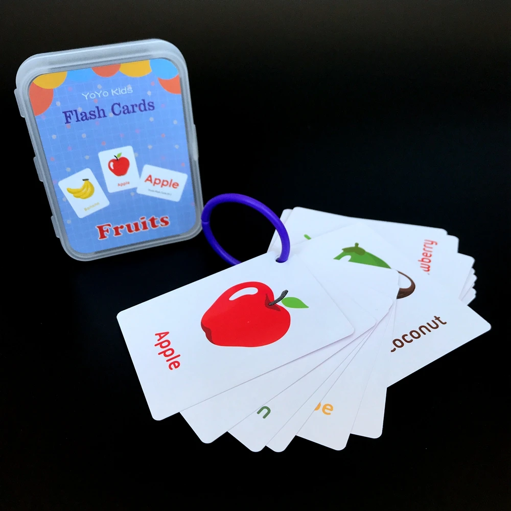 Montessori Kids English Learning Word Cards Color Flash Cards Memory ...