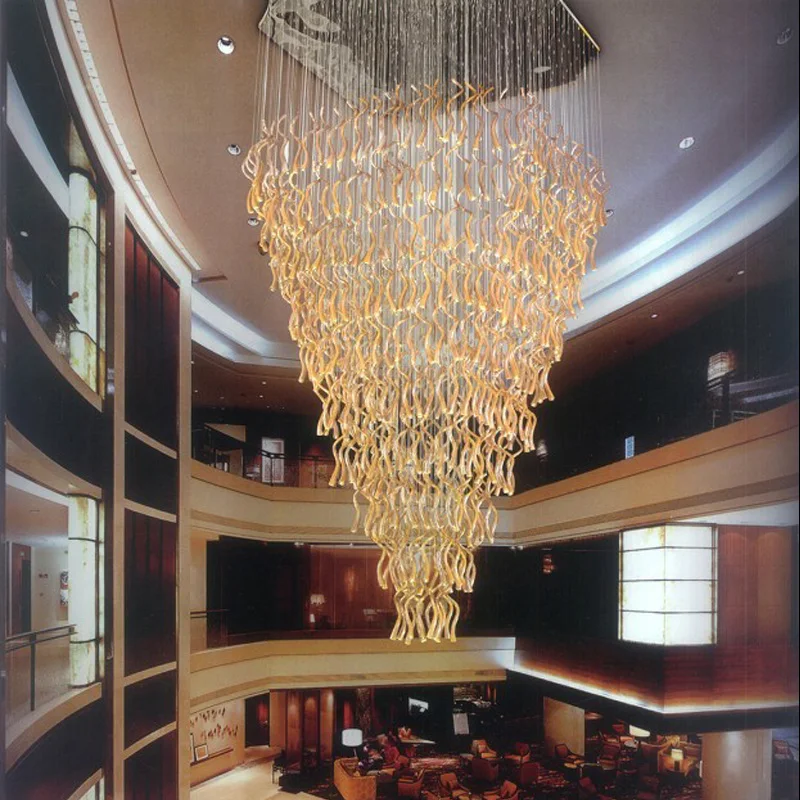 Modern style mall large sling glass pendant lighting chandelier