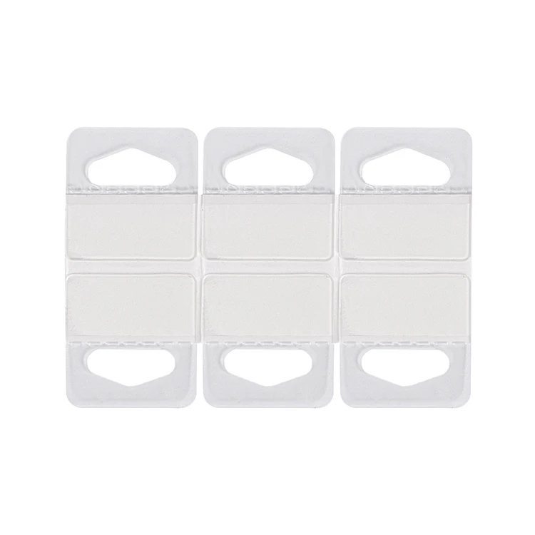 500 Clear Sticky Euro Hook/Slot/Hang/Hanging Tabs 42mm x 53mm  Strong Adhesive 