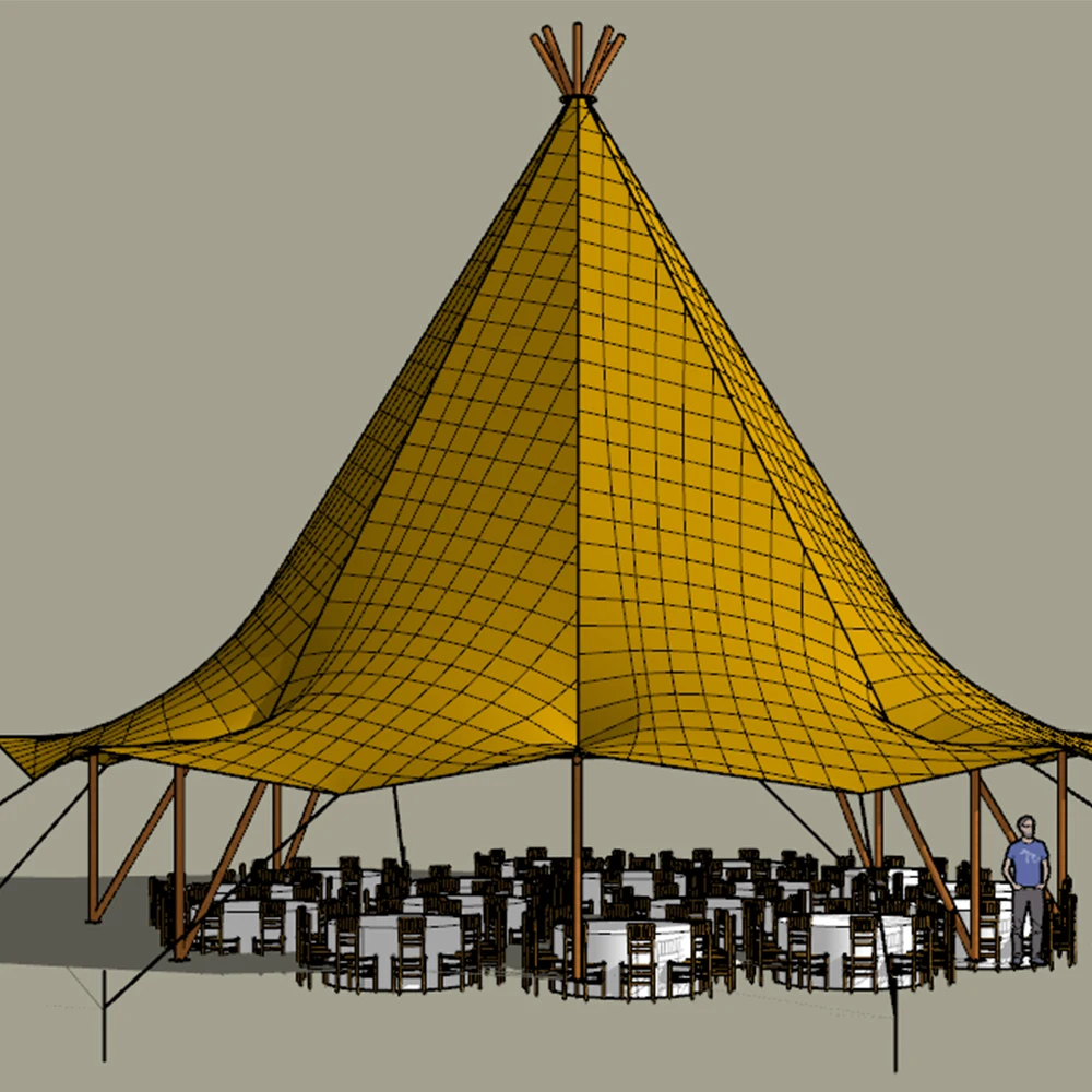 Size Custom Teepee Tent Wood Pole Waterproof Canvas Teepee Tent For